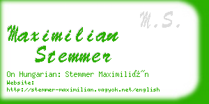 maximilian stemmer business card